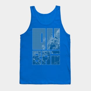 Dubai, UAE City Map Typography - Blueprint Tank Top